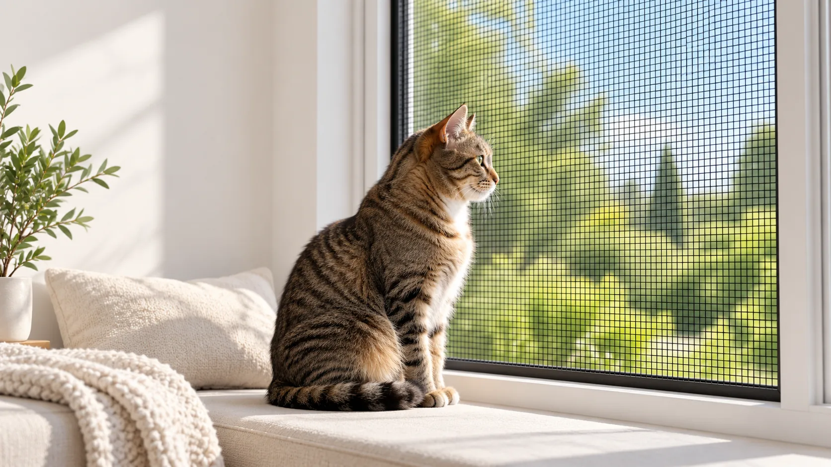 Pencerede kedi sinekliği
